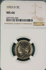 1953-D Ngc Ms66 Jefferson Nickel! #B3251