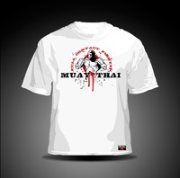 FIST FULL® HERREN T-SHIRT "MUAY THAI FIGHTER" weiß Thaiboxen Fight Boxing MMA