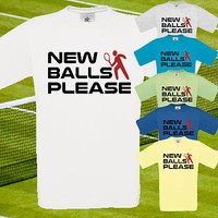 NEU BALLS PLEASE LUSTIGE T SHIRT - TENNIS WIMBLEDON SPORT BEDRUCKT T-SHIRT TOP