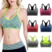Sport BH Yoga Gym Fitness Bustier Push Up Top Bra Unterwäsche Stretch ohne Bügel