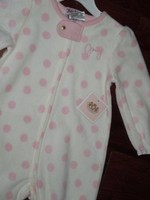 Juicy Couture baby girls 1 piece Pink fleece footed Sleeper Pajamas 12 months