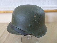 Wehrmacht M42 Stahlhelm komplett mit Innenfutter und Kinnriemen (68er Glocke)