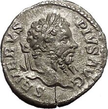 SEPTIMIUS SEVERUS Silver Ancient Roman Coin Salus Asclepius daughter i53153