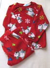 THE CHILDRENS PLACE BABY BOY GIRL RED POLAR BEAR FLEECE PAJAMAS XXS 2/3 2T 3T