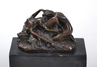 BRONZESKULPTUR FIGUR NACKTE FRAU EROTIK BRONZE LIEBESAKT EROTIK PAAR