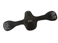 Sommer Sattelgurt "Libertas", Kurzgurt, Leder, schwarz, mit gr. Brustplatte