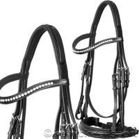Heinick Kandarenzaum ~ Supreme Diamant Schwarz ~ Kandare incl. 2 Lederzügel NEU!