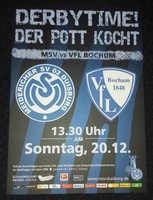 MSV Duisburg - Vfl Bochum Postkarte Saison 2015/2016