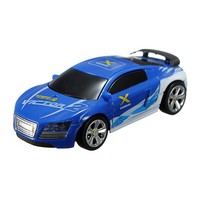 Ferngesteuertes Auto Mini RC Racing Car Spielzeug Coladose Sportwagen blau +weiß