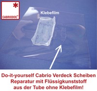 Cabrio Verdeck PVC Kunststoff-Scheibe Reparatur für Mercedes-Benz 107 113 129 SL