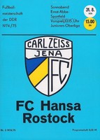FC Carl Zeiss Jena - FC Hansa Rostock | 31.08.1974 | DDR - Fußball