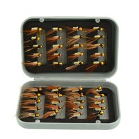 Nassfliegen Angelköder Angelhaken Fliegen Fliegenfischen Nass Köder mit Box