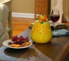 (2) Table Decor Pear Luminary with Flameless Candle And Timer Qvc H199012