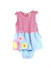 Rare Editions NEW Pink Blue Colorblock Baby Girl's Size 18 Months One-Piece $48