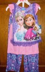 Disney Frozen Elsa Anna 3 Piece Pajamas Set Little Toddler Girls Size 3T $30 NWT