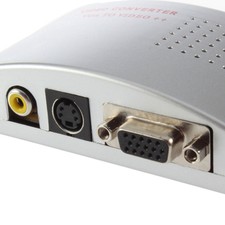 Computer VGA to TV RCA Composite Converter Adapter S-Video Box PC Laptop Mac LCD