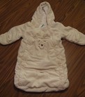 "Disney" White Double Zipper Baby Bunting with Seat Belt Hole Size 3 Months A485