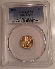 1996 Gold Eagle $5 Pcgs Ms70 American Gold Eagle Age Price Guide $1650 Pop 42/0