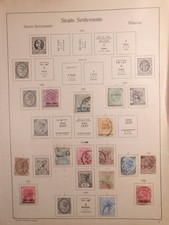 Rare Page Australia Straits Settlements 1886-99 Queen Victoria Stamps