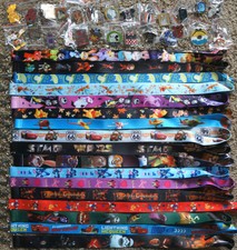 Disney World Pin Trading Lot Lanyard Starter Set Princess Mickey Cars w/ 10 Pins