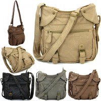 Handtasche Damen Tasche Schultertasche Schlicht Kunstleder Neu