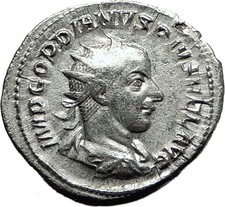 GORDIAN III 241AD Rome Silver Authentic Ancient Roman Coin Zeus Jupiter i59135