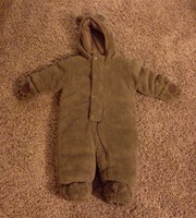 Falls Creek Baby Brown Bear Zippered Winter Snowsuit Sz 3-6 Months Infant EUC!