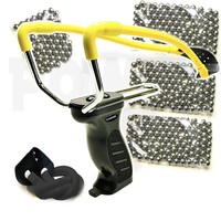 POWER Steinschleuder m MAGAZIN + G + 300 Kug + 50 GRATIS Sportschleuder Zwille