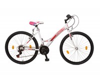 26" ZOLL DAMEN MOUNTAINBIKE FAHRRAD MÄDCHEN MTB HARDTAIL WEISS 21 GANG DREHGRIFF