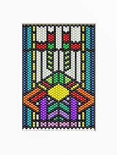 Stained Glass Floral Window~Beaded Banner Pattern Only