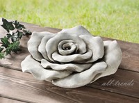 Deko-Rose Steinblüte Ø 39 cm Steinrose Garten-Deko Rosenblüte Steindeko liegend