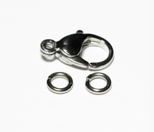 Stainless Steel 17 Mm lobster Clasp Pkg, of 6 & 12 Jump Ring /Gr.316L
