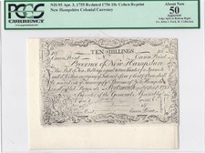 Nh-95 Apr. 3,1755 Redated 1756 10S Cohen Reprint