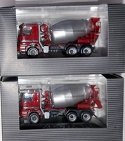 1:87 Herpa B 6 600 0133  2Stck. MB Actros Betonm.  dunkelrot/silber Sondermodell
