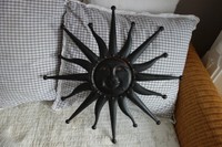 Schöne Große SONNE WANDDEKO INNEN AUSSEN Metall Antikbraun 59cm