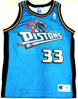 Authentic Champion Grant Hill PISTONS Gr L SZ 44 NBA Trikot Basketball Jersey