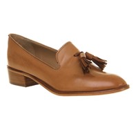 Damen Office Twickenham Troddel Halbschuhe Kamelleder Flache - Uk Größe 7 Ex Di