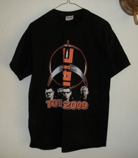 U 2 Concert T-Shirt. " Tour 2009" Size Adult M. 38-40) Black Shirt.