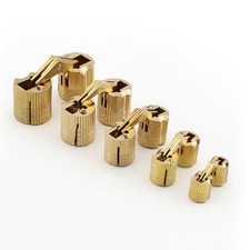 10pcs 8mm Brass Barrel Cabinet Hinge Cylindrical Hidden Concealed Invisible Hing