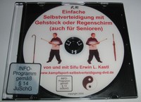 DVD Selbstverteidigung mit Gehstock, Spazierstock, Regenschirm auch für Senioren