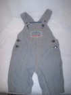 Genuine Baby OshKosh Blue and White Stripe Bib Overalls 3month 100% Cotton