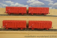 LS Models H0 KONVOLUT 4x SNCF gedeckte Güterwagen Ep.IV braun 30008 30015