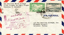 Dr Jim Stamps Airmail First Flight Damascus-Istanbul Cover 1947
