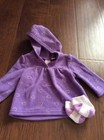 Infant Baby Girl 6-9 Months Fleece Purple Heart Hoodie Socks Set Sparkles