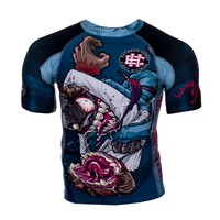 RASH GUARD EXTREME HOBBY KURZÄRMELIG AFFE FÜR MMA-TRAINING, KAMPF,FITNESSSTUDIO