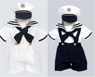 Baby toddler Boy white navy blue sailor suit set size 6m 12m 18m 24m 2T 3T 4T