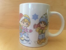 Precious Moments Coffee Mug Children Winter Fun 2008, Skating,Snow,Snowflake Cup