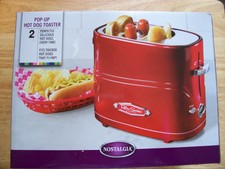 NEW Nostalgia Electrics HDT600RETRORED Retro Series Pop-Up Hot Dog Toaster.