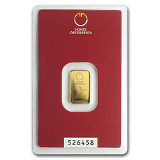2 gram Austrian Gold Bar - Austrian Mint - In Blister Pack - Sku #78376