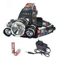 3x CREE XML T6 LED Stirnlampen Kopflampe AC Ladegerät+2*Akkus+Headlamp 8000Lm